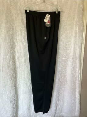 Men’s Champion Black Performance Athletic Pants with Logo Detail